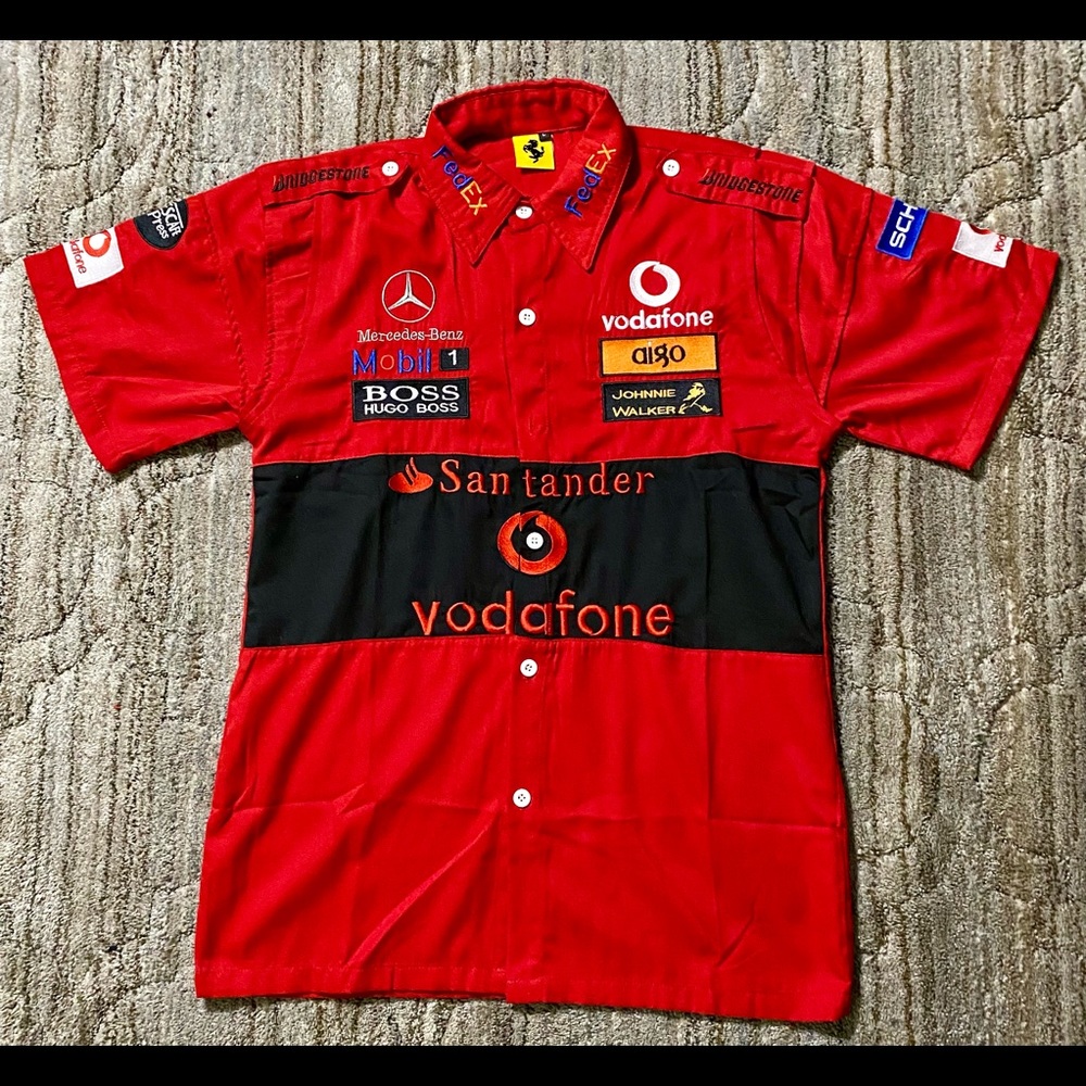 Ferrari crew pit button up shirt